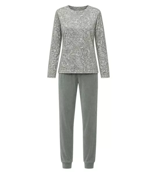 Pyjama femme en velours Vert Tilleul