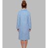 Robe de chambre pilou boutonnée bleue