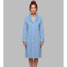 Robe de chambre pilou boutonnée bleue