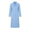 Robe de chambre pilou boutonnée bleue