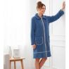 Robe de chambre à bouclette avec fermeture éclair Bleu