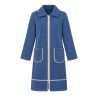 Robe de chambre à bouclette avec fermeture éclair Bleu