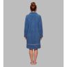 Robe de chambre à bouclette avec fermeture éclair Bleu