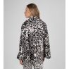 Poncho boutonné blanc imprimé Chocolat