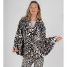 Poncho boutonné blanc imprimé Chocolat