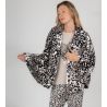 Poncho boutonné blanc imprimé Chocolat