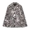 Poncho boutonné blanc imprimé Chocolat