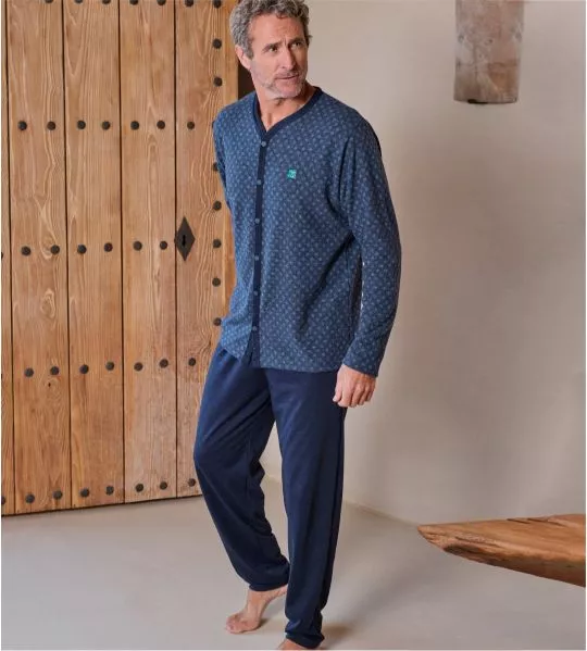 Pyjama chaud homme Bleu Chiné