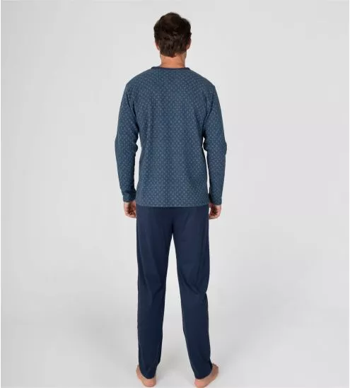 Pyjama chaud homme Bleu Chiné