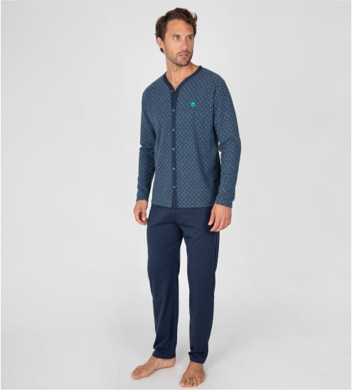 Pyjama chaud homme Bleu Chiné