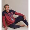 Pyjama long homme imprimé basketball Rouge