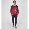 Pyjama long homme imprimé basketball Rouge