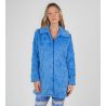 Robe de chambre zippée en pilou bleu femme