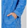Robe de chambre zippée en pilou bleu femme