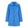 Robe de chambre zippée en pilou bleu femme