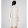 Robe de chambre en velours boutonnée beige