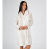 Robe de chambre en velours boutonnée beige