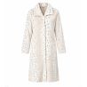 Robe de chambre en velours boutonnée beige