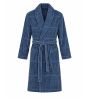 Robe de chambre rayée homme col châle Bleu