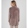 Veste d'intérieur brune en pilou uni Vison