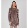 Veste d'intérieur brune en pilou uni Vison