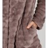 Veste d'intérieur brune en pilou uni Vison