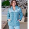 Veste chaude zippée femme Bleu Turquoise