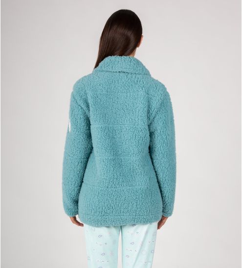 Veste chaude zippée femme Bleu Turquoise