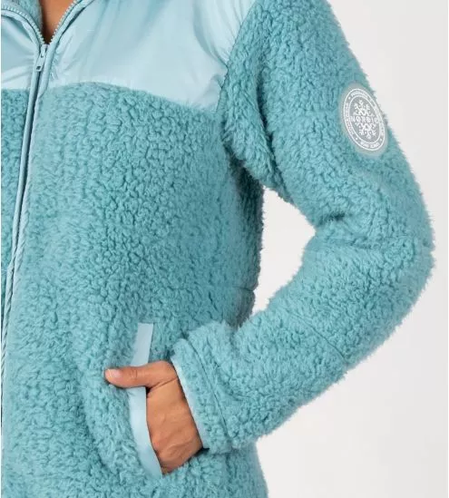 Veste chaude zippée femme Bleu Turquoise