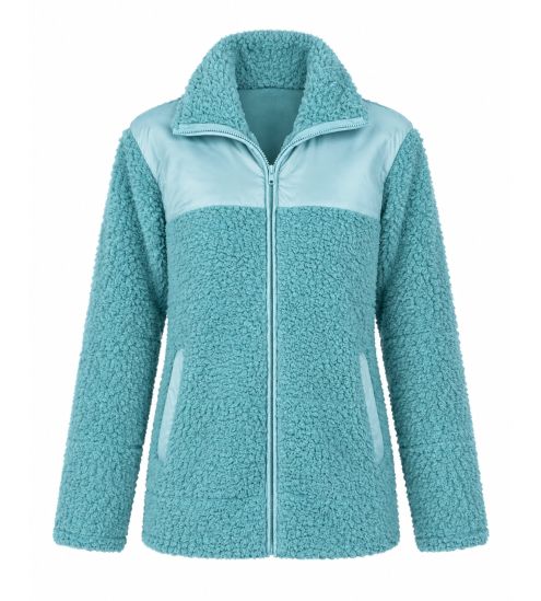 Veste chaude zippée femme Bleu Turquoise