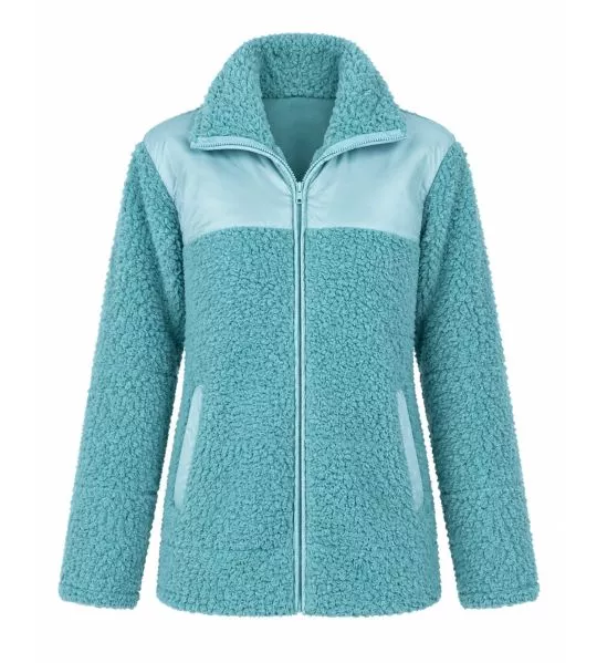 Veste chaude zippée femme Bleu Turquoise