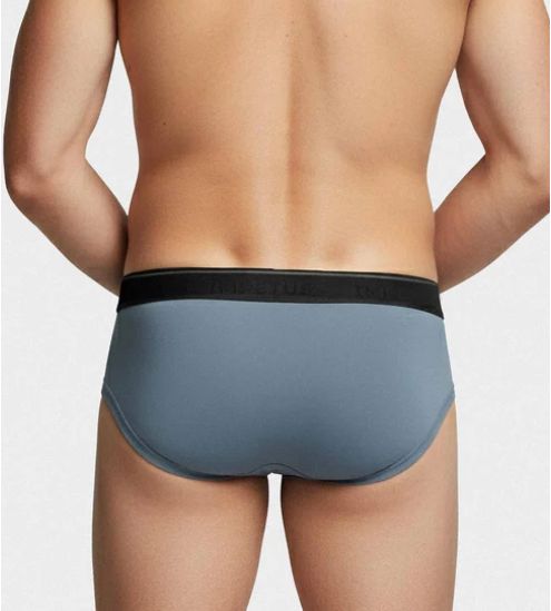 Slip homme en Lyocell Bleu Gris