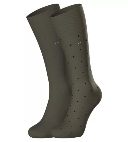 Lot de 2 chaussettes en coton pour homme Marine Kaki