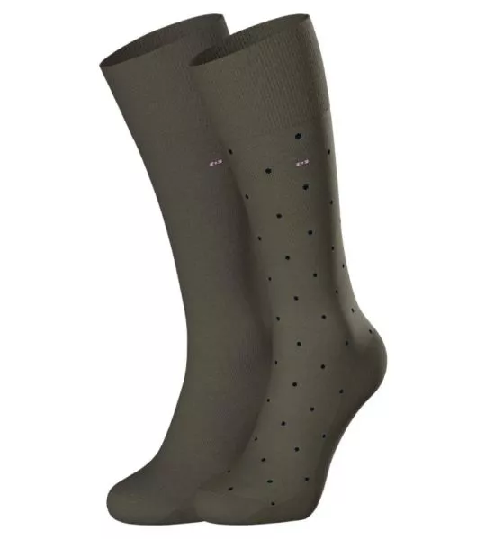 Lot de 2 chaussettes en coton pour homme Marine Kaki