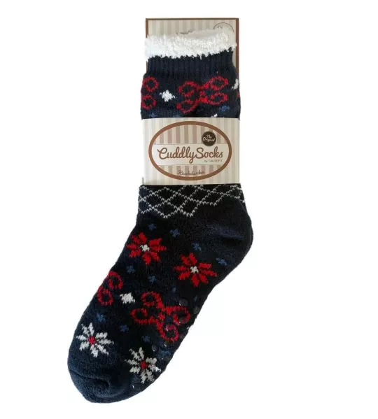 Chaussettes pilou anti gliss Lovely Winter Navy/Red
