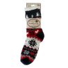 Chaussettes pilou anti gliss Lovely Winter Navy/Red/Off White