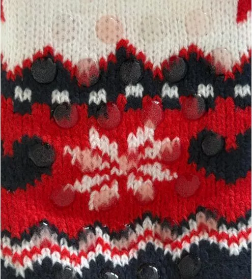 Chaussettes pilou anti gliss Lovely Winter Red/Navy/Off White