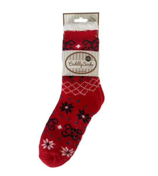 Chaussettes pilou anti gliss Lovely Winter Red/Navy