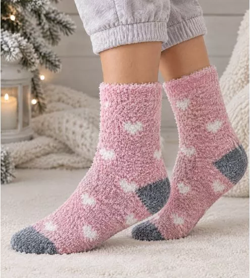 Chaussettes pilou rose Morning Cuddly Pastel Pink