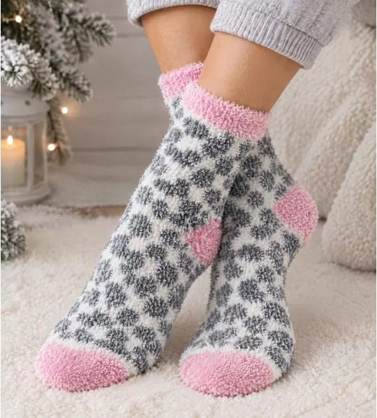 Chaussettes Morning Cuddly Off White Leopard