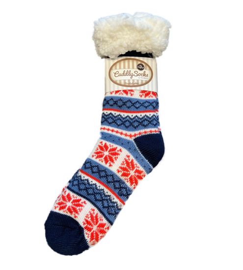 Chaussettes d'intérieur chaudes anti gliss Smilla Lamb Lined Navy/Jeans/Off White