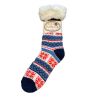 Chaussettes d'intérieur chaudes anti gliss Smilla Lamb Lined Navy/Jeans/Off White
