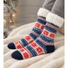Chaussettes d'intérieur chaudes anti gliss Smilla Lamb Lined Navy/Jeans/Off White