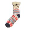 Chaussettes d'intérieur chaudes anti gliss Smilla Lamb Lined Anthra/Red/Off White