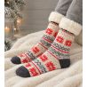 Chaussettes d'intérieur chaudes anti gliss Smilla Lamb Lined Anthra/Red/Off White