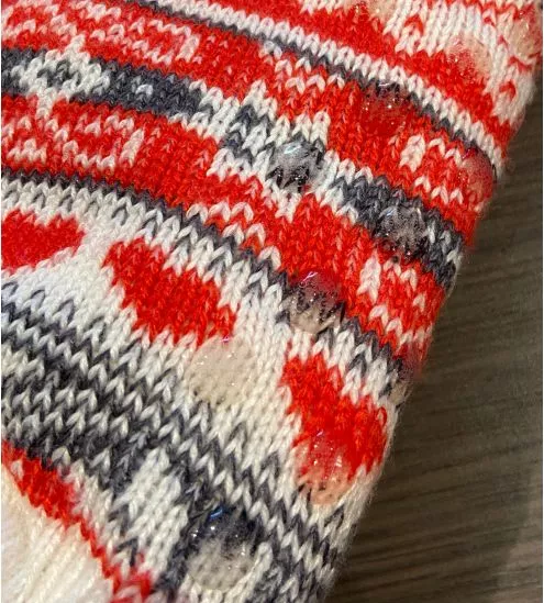 Chaussettes d'intérieur chaudes anti gliss Smilla Lamb Lined Off White/Anthra/Red