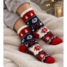 Chaussettes pilou anti gliss Lovely Winter Red/Navy/Off White