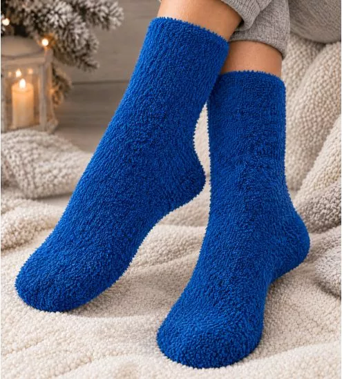 Chaussettes douces unies bleu fashy Smooth Cuddly True Blue