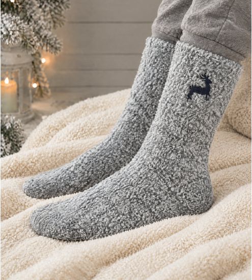 Chaussettes douces gris clair Alpina Cuddly Cerfs