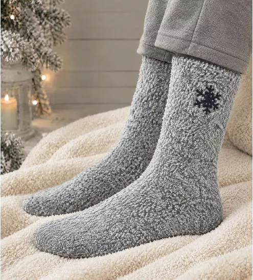 Chaussettes douces gris clair Alpina Cuddly flocon de neige